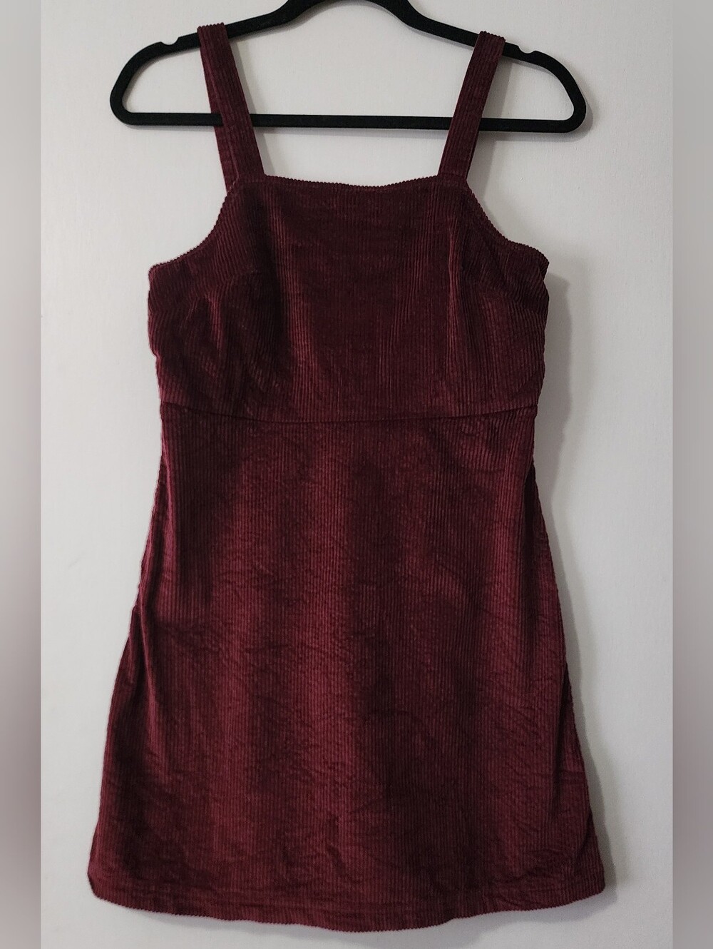 American Eagle Burgundy Wine Corduroy Mini Dress Jumper Sleeveless Small Womens